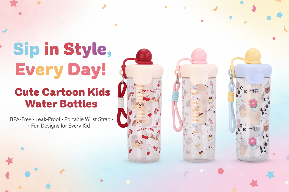 Cute Cartoon Kids Water Bottles - Hero Banner