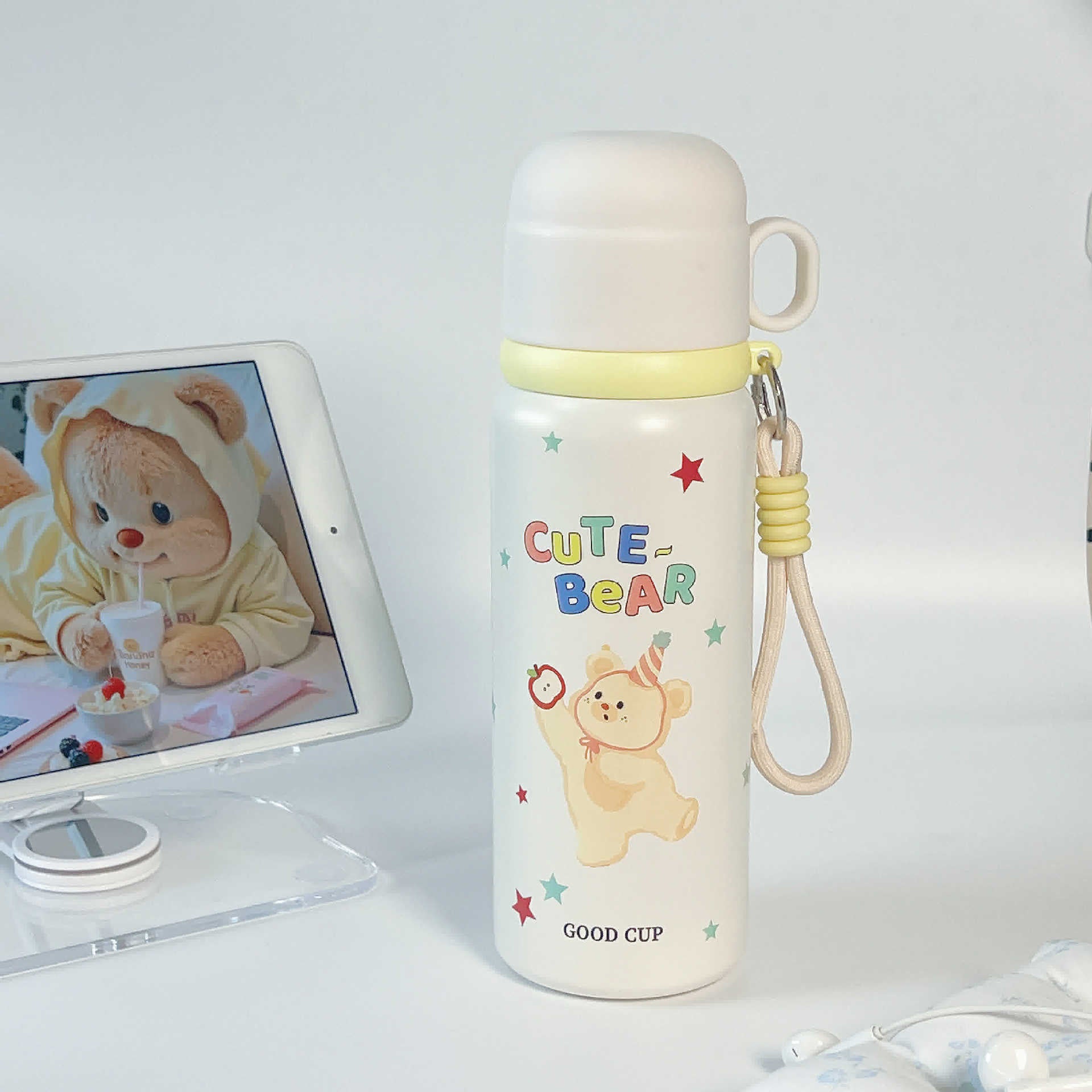 Kids Cute Animal Insulated Water Bottle 550ml – 316 Stainless Steel, Vacuum Thermos, 6-12Hr, Drop-Resistant