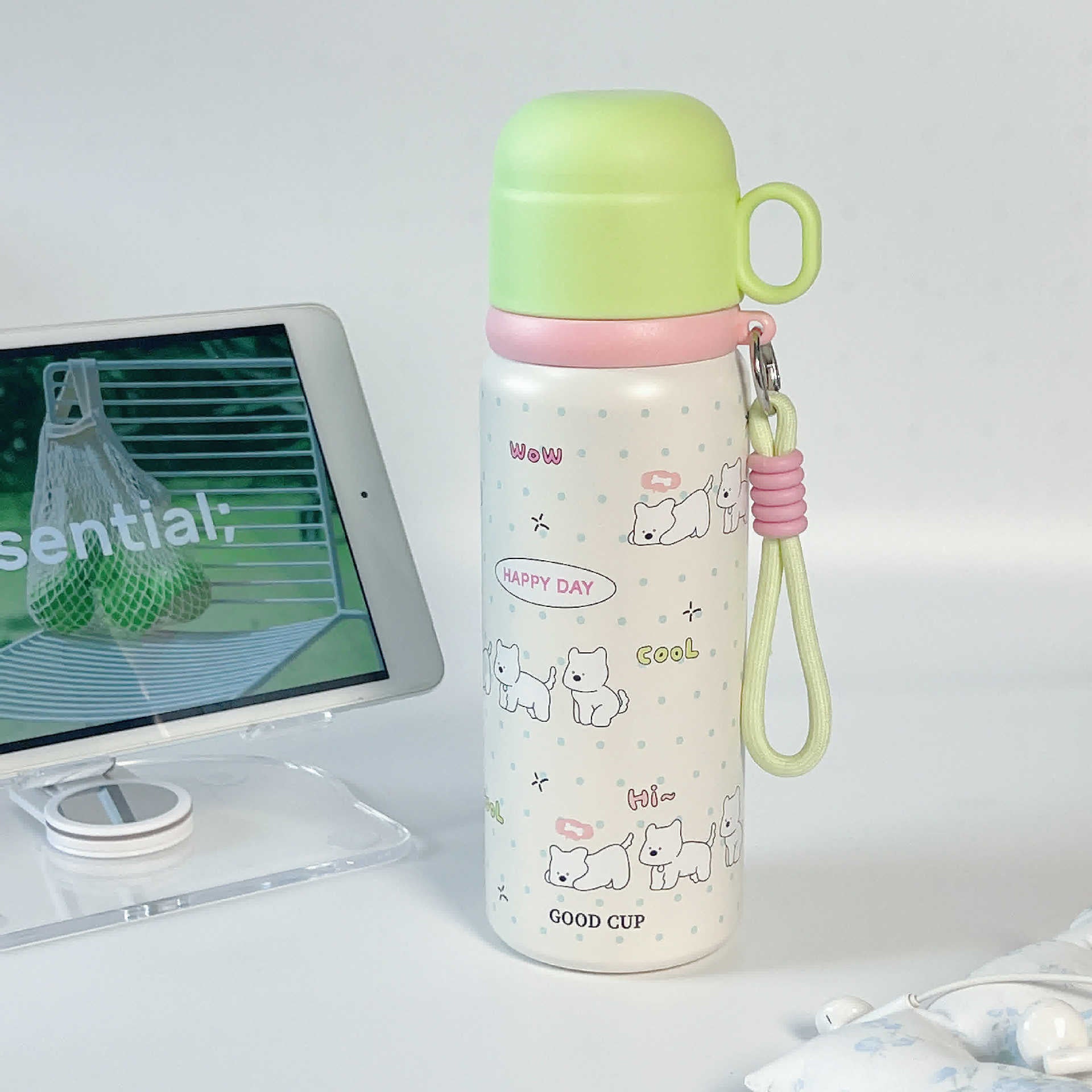 Kids Cute Animal Insulated Water Bottle 550ml – 316 Stainless Steel, Vacuum Thermos, 6-12Hr, Drop-Resistant