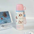 Kids Cute Animal Insulated Water Bottle 550ml – 316 Stainless Steel, Vacuum Thermos, 6-12Hr, Drop-Resistant