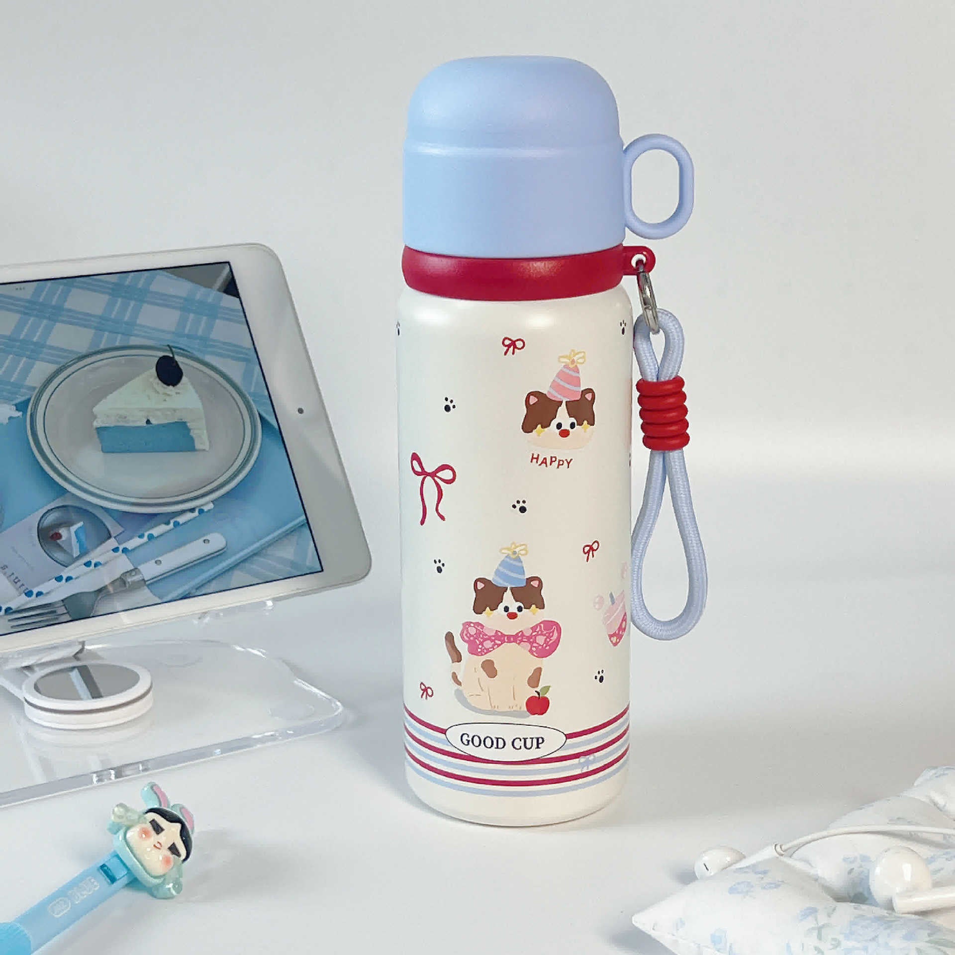 Kids Cute Animal Insulated Water Bottle 550ml – 316 Stainless Steel, Vacuum Thermos, 6-12Hr, Drop-Resistant