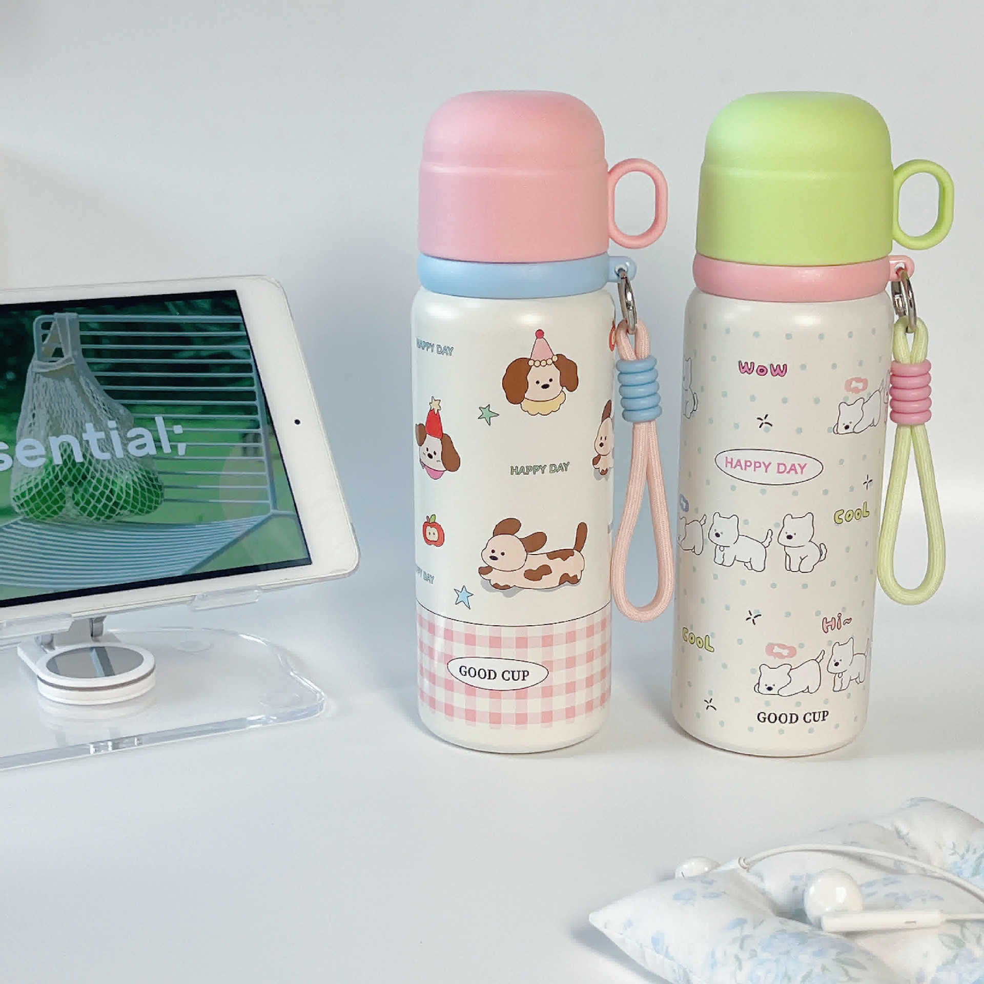 Kids Cute Animal Insulated Water Bottle 550ml – 316 Stainless Steel, Vacuum Thermos, 6-12Hr, Drop-Resistant