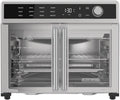 Fryer Toaster Oven Combo, 12 in 1 Countertop Convection Oven Cooks Food Fast, Fits a Whole Pizza or 6 Toast Slices, French Doors with Stainless Steel Finish