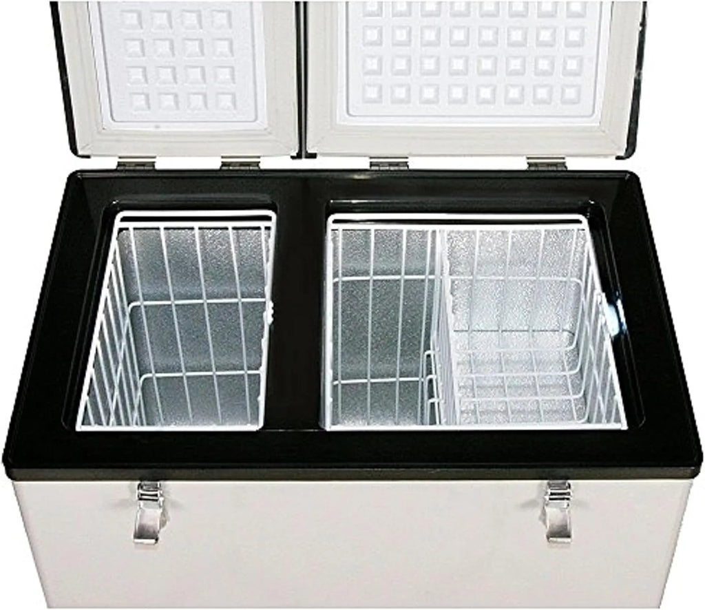 FM-65G 65 Quart Portable Refrigerator and Deep, AC 110V/ DC 12V, Real Chest Freezer for Car, Home, Camping, and RV with-8掳F to 50掳F Temperature Range, Gray, One Size